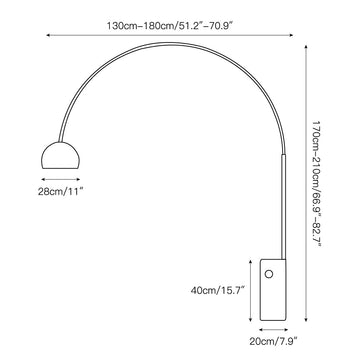 Fishing Marble Floor Lamp – detail 4 — Dimension drawings 2