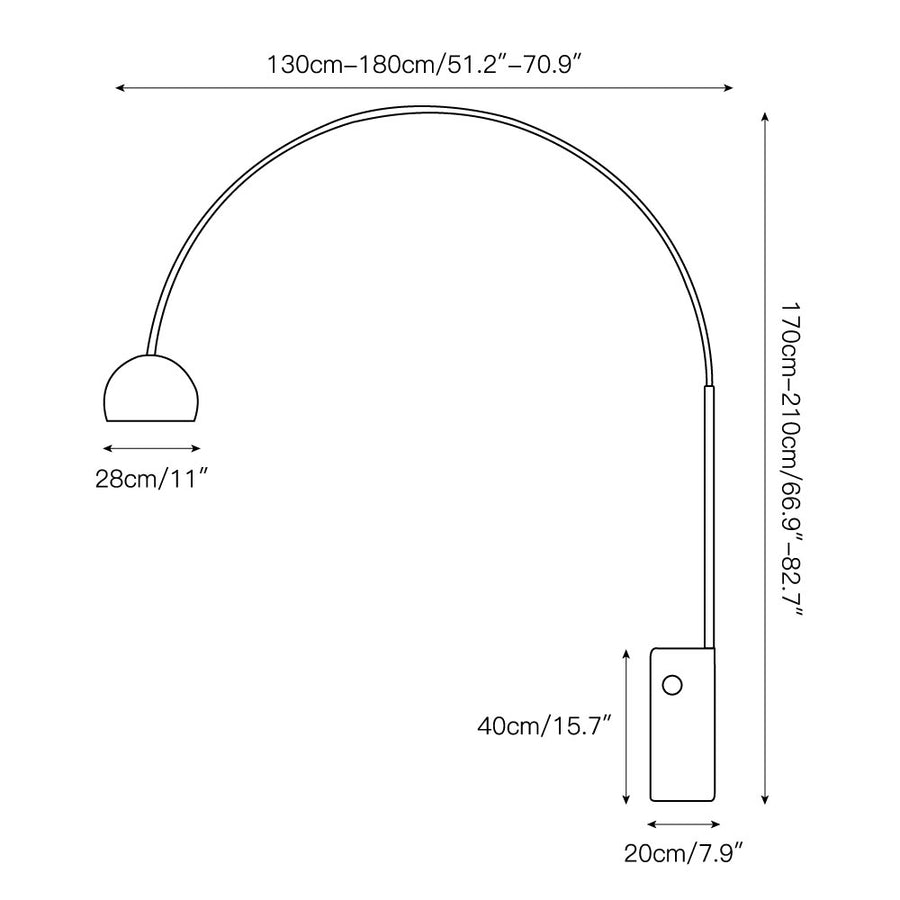 Fishing Marble Floor Lamp – detail 4 — Dimension drawings 2