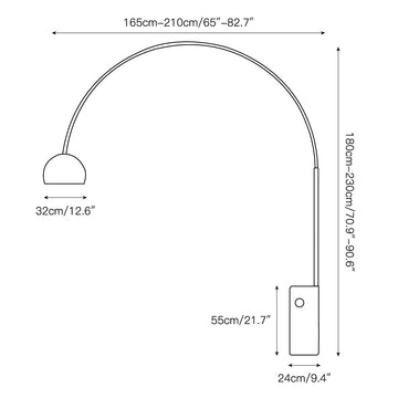 Fishing Marble Floor Lamp – detail 5 — Dimension drawings 3