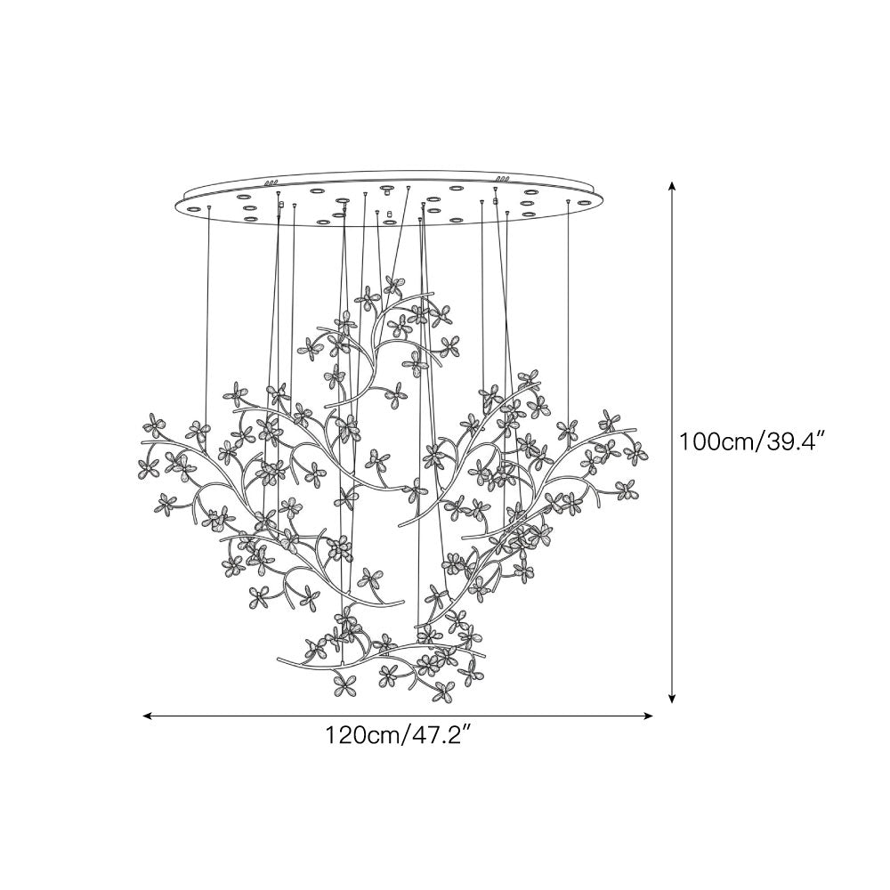 Floating Branches Crystal Flower Chandelier | Radilum