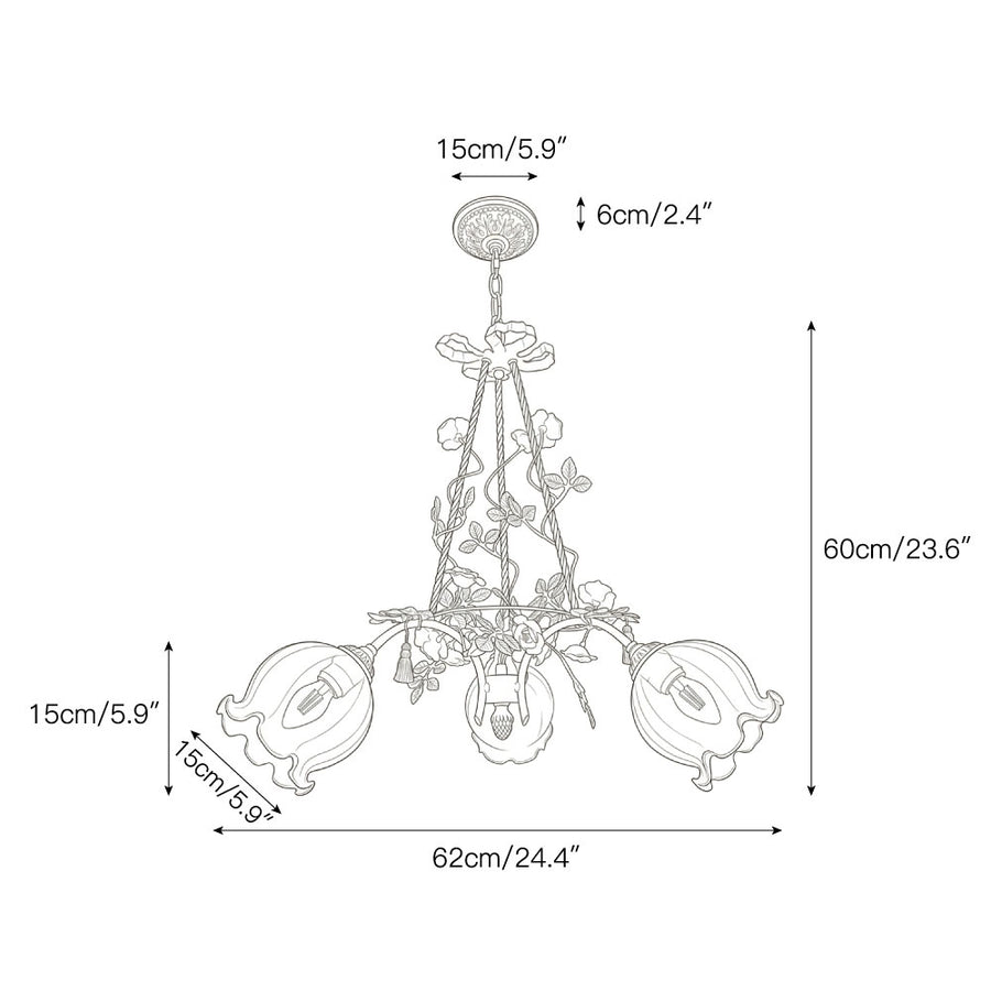 Flora Blossom Chandelier – detail 3 — Dimension drawings 1