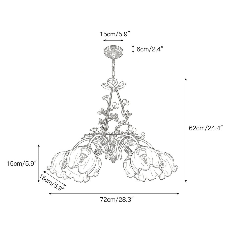 Flora Blossom Chandelier – detail 4 — Dimension drawings 2