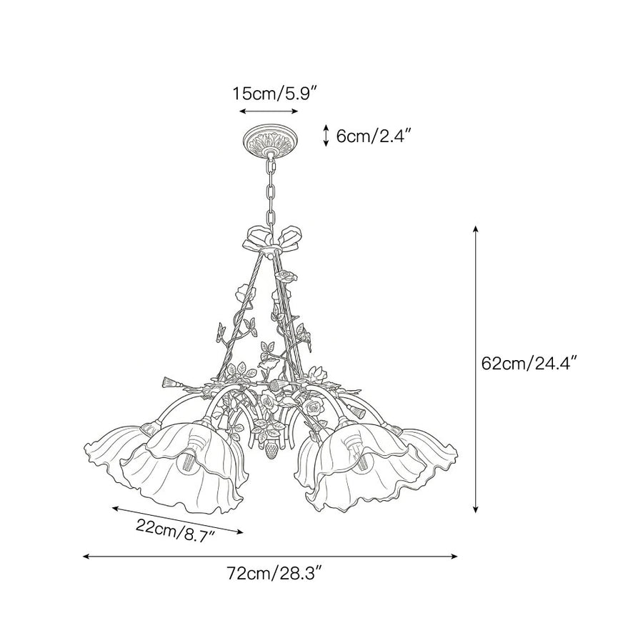 Flora Blossom Chandelier – detail 6 — Dimension drawings 4
