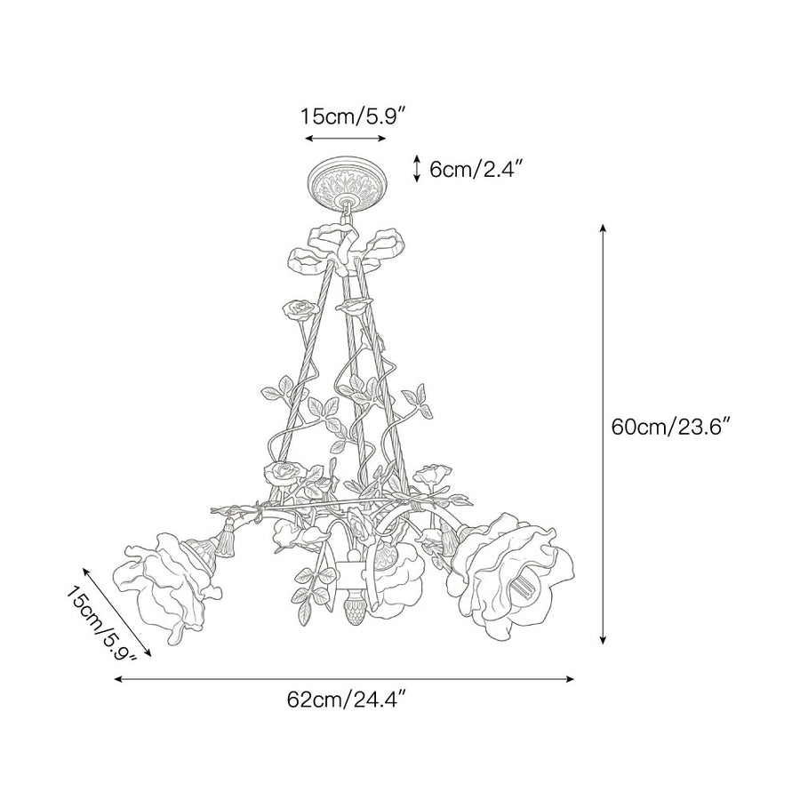 Flora Blossom Chandelier – detail 7 — Dimension drawings 5