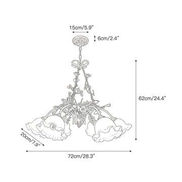 Flora Blossom Chandelier – detail 10 — Dimension drawings 8
