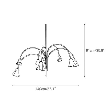 Flora Glass Chandelier – detail 4 — Dimension drawings 2