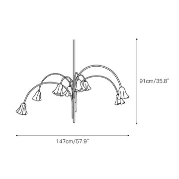 Flora Glass Chandelier – detail 5 — Dimension drawings 3