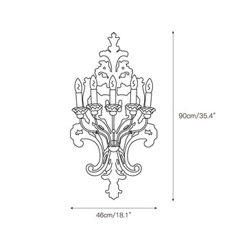 Florentine Wood Wall Lamp – detail 4 — Dimension drawings 2
