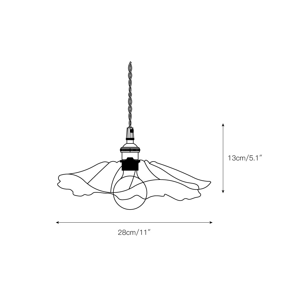 Lampe à suspension en verre à fleurs