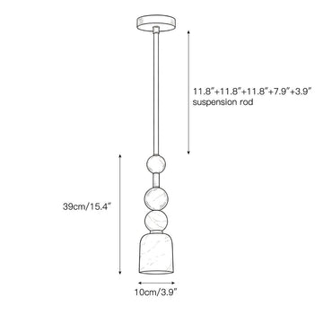 Flume Alabaster Pendant Lamp – detail 4 — Dimension drawings 3