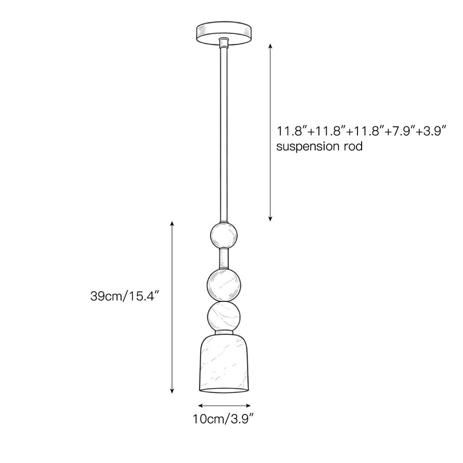 Flume Alabaster Pendant Lamp – detail 4 — Dimension drawings 3