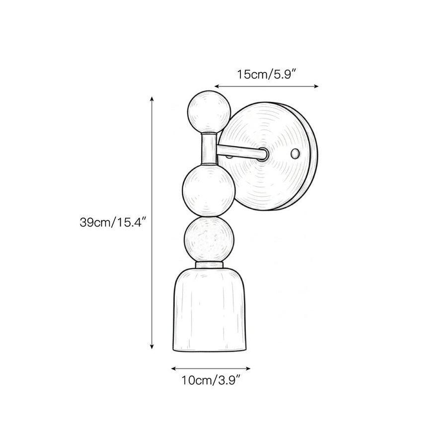 Flume Alabaster Wall Lamp – detail 5 — Dimension drawings 3