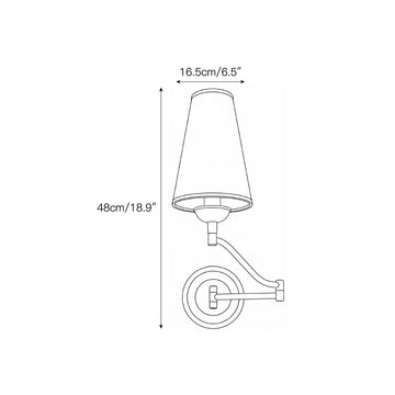 Fontaine Rocker Arm Wall Sconce – detail 3 — Dimension drawings 1