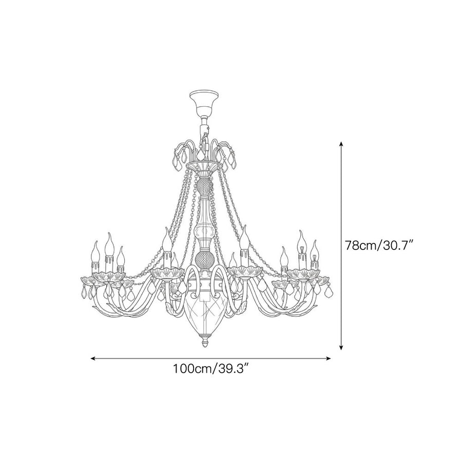 Fontainebleau Brass Chandelier — Dimension drawings 3