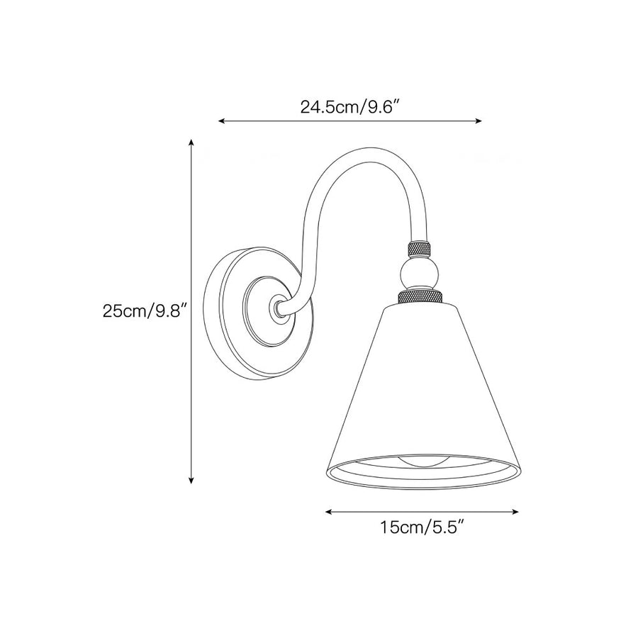 Forna Brass Wall Sconce – detail 3 — Dimension drawings 1