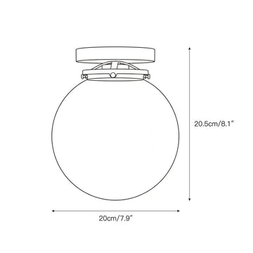 Foster Glass Ceiling Lamp – detail 3 — Dimension drawings 1