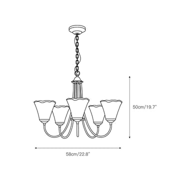 Franklin Amber Chandelier – detail 4 — Dimension drawings 1
