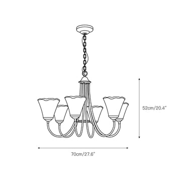 Franklin Amber Chandelier – detail 5 — Dimension drawings 2