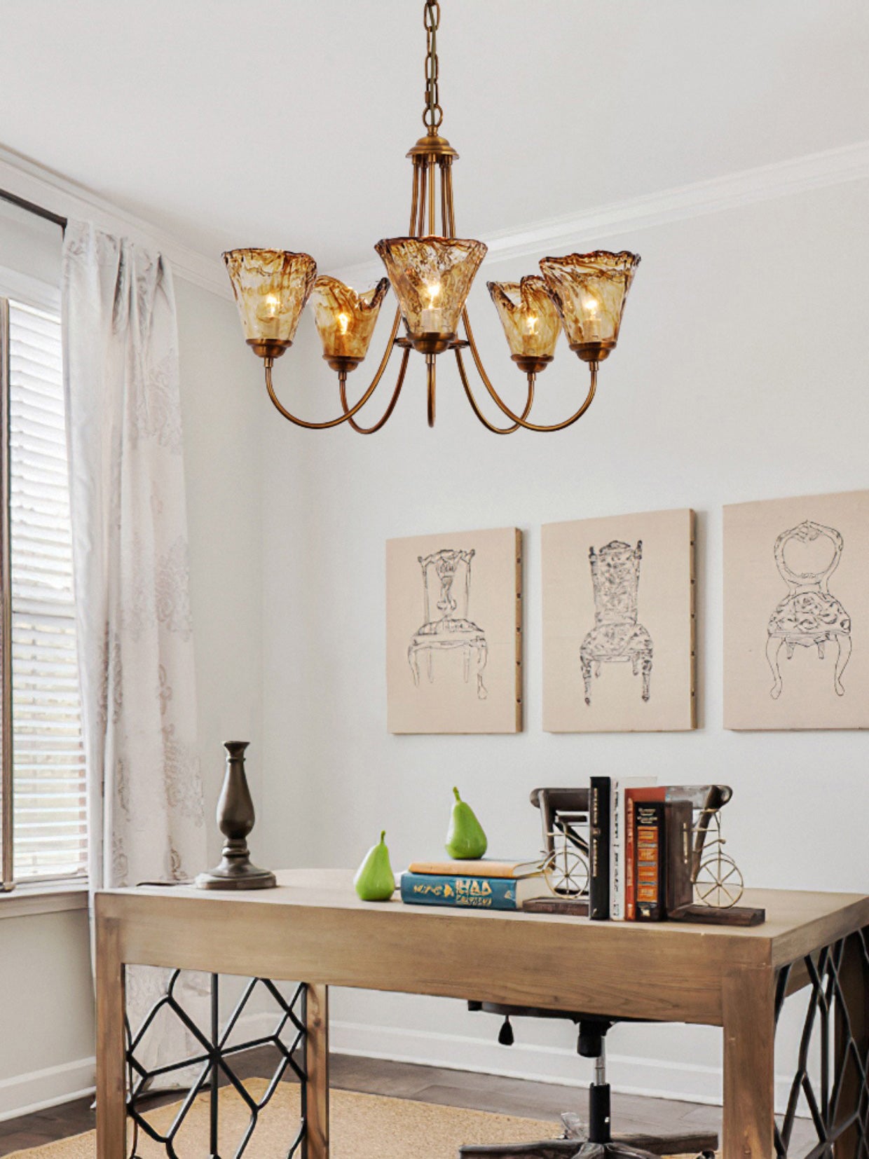 Franklin Amber Chandelier