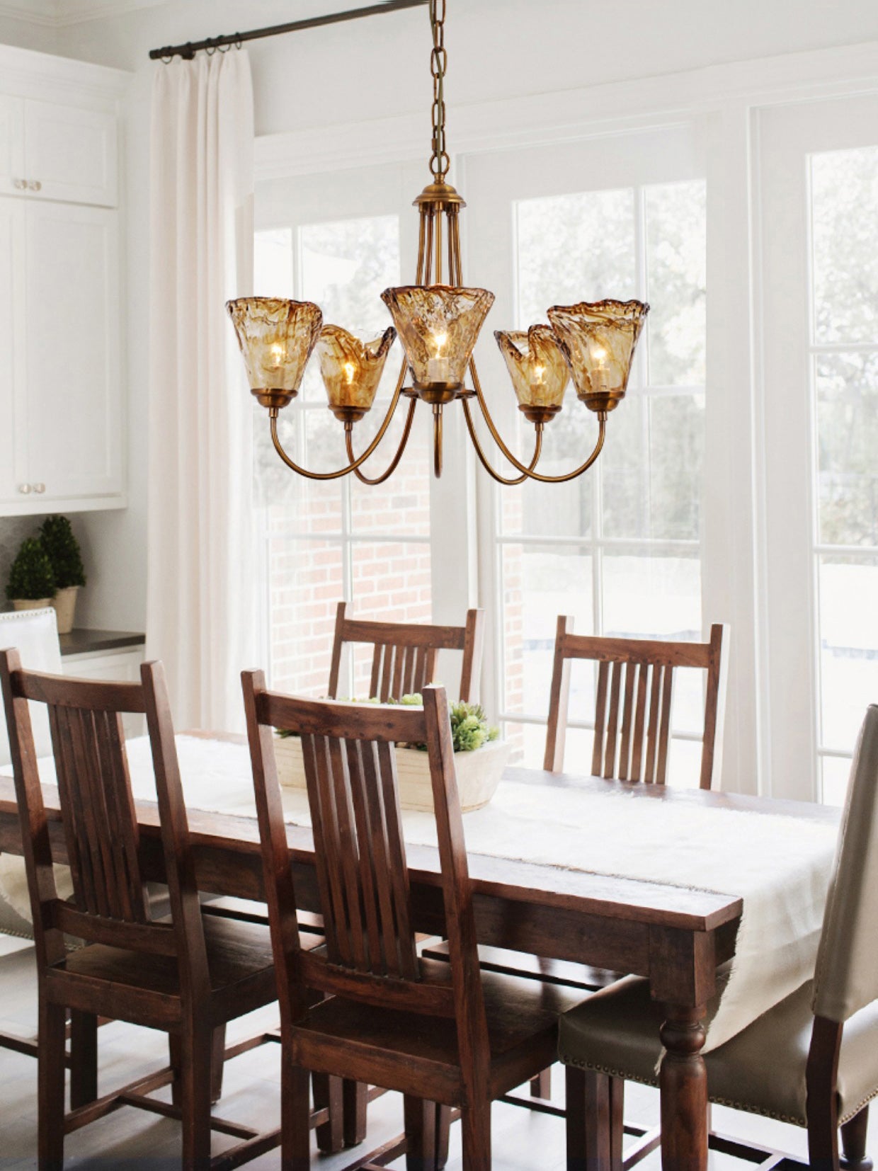 Franklin Amber Chandelier