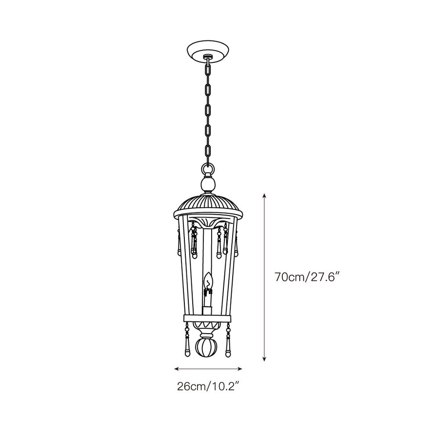 French Woodcarving Lantern Pendant Lamp – detail 3 — Dimension drawings 1