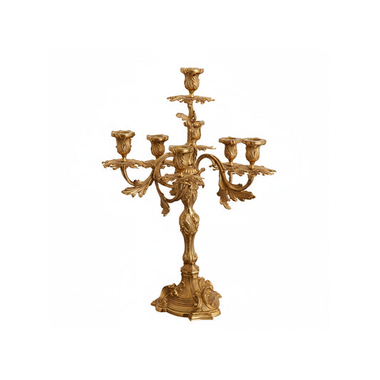 French Brass Seven-Light Candelabra