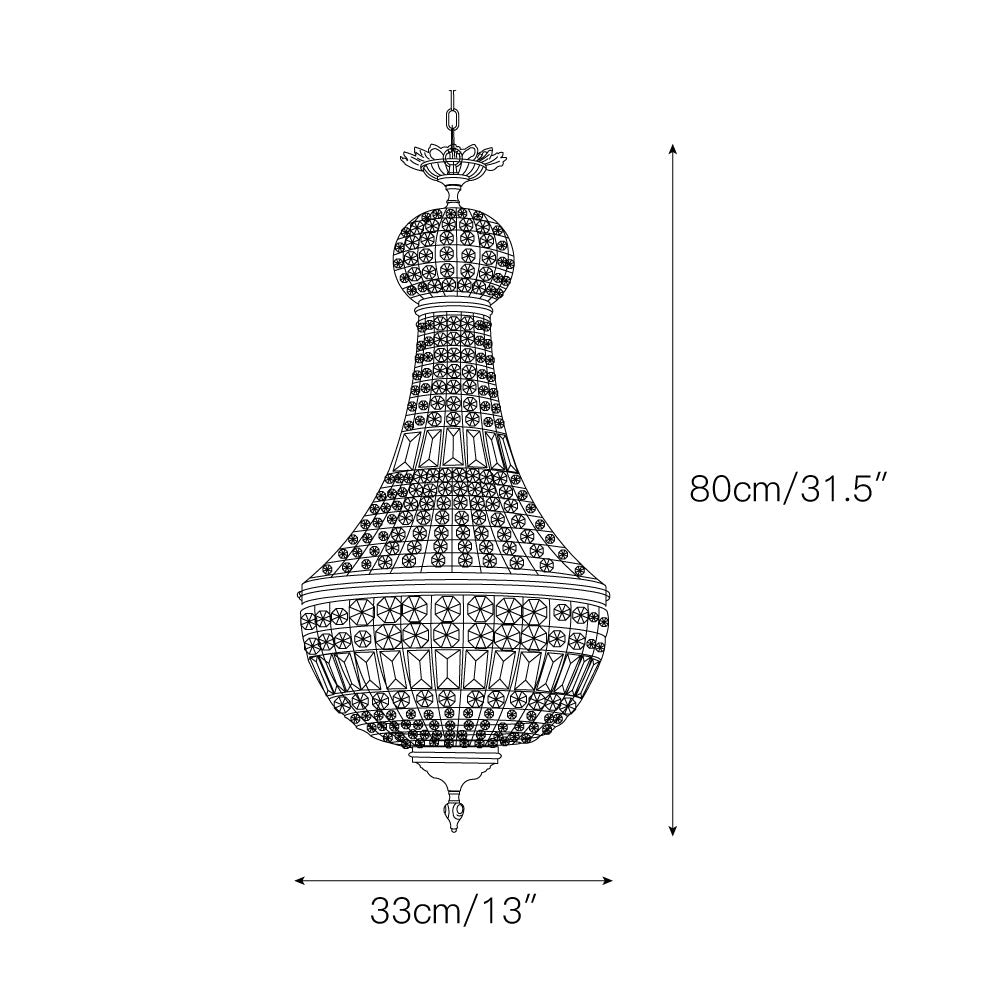 Lustre en cristal de style Empire français