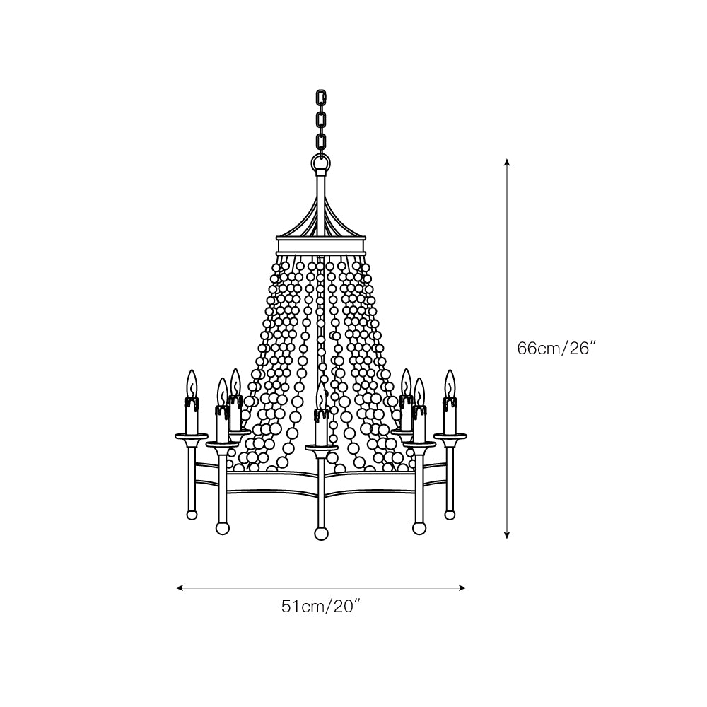 Frosted Crystal Bead Chandelier