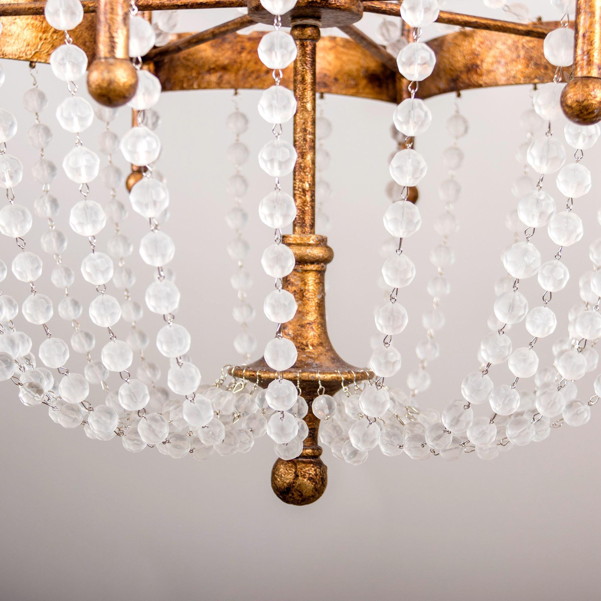 Frosted Crystal Bead Chandelier