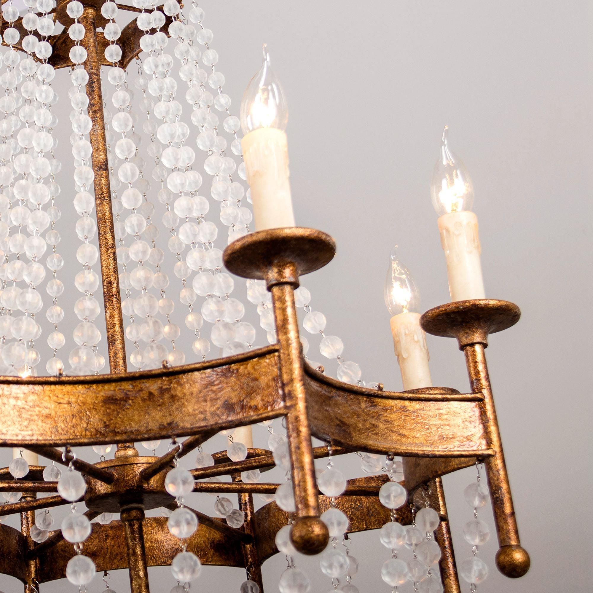 Frosted Crystal Bead Chandelier