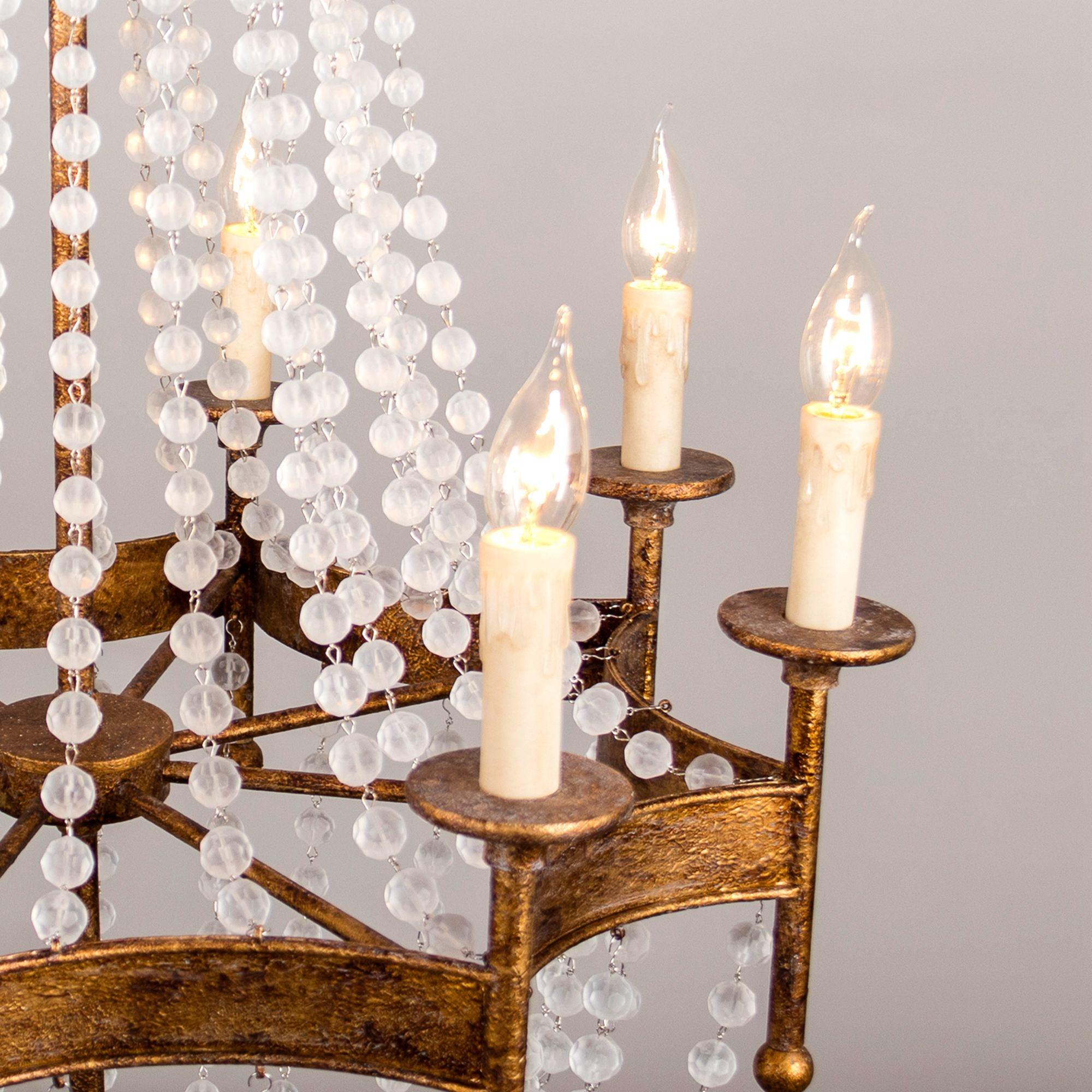 Frosted Crystal Bead Chandelier