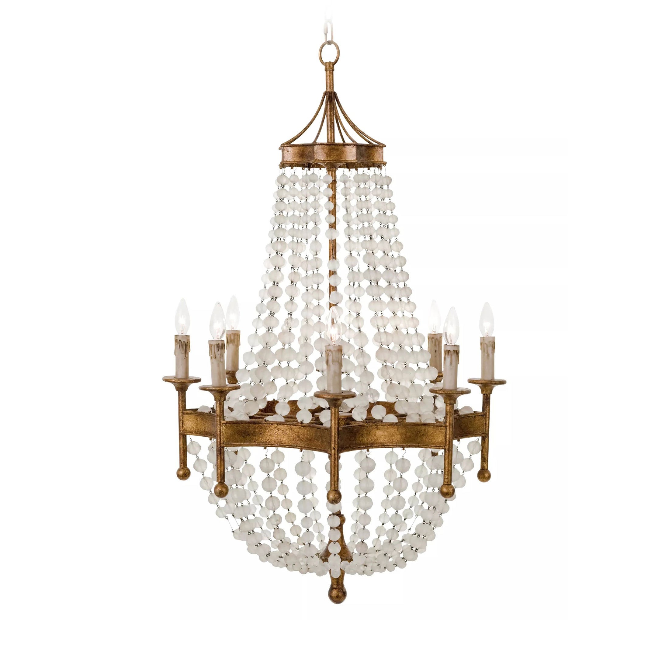 Frosted Crystal Bead Chandelier