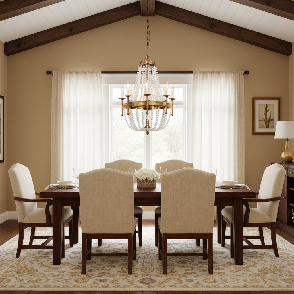 Frosted Crystal Bead Chandelier