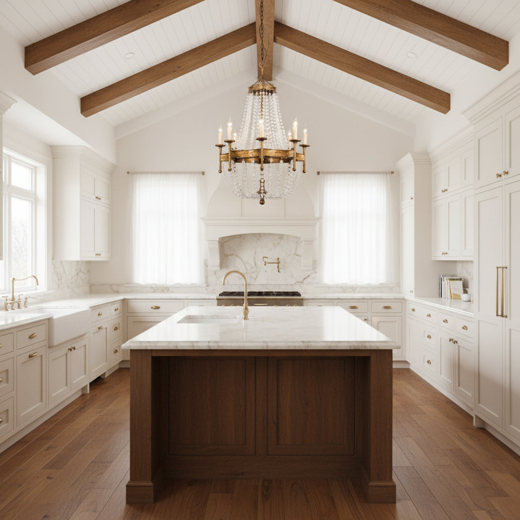 Frosted Crystal Bead Chandelier