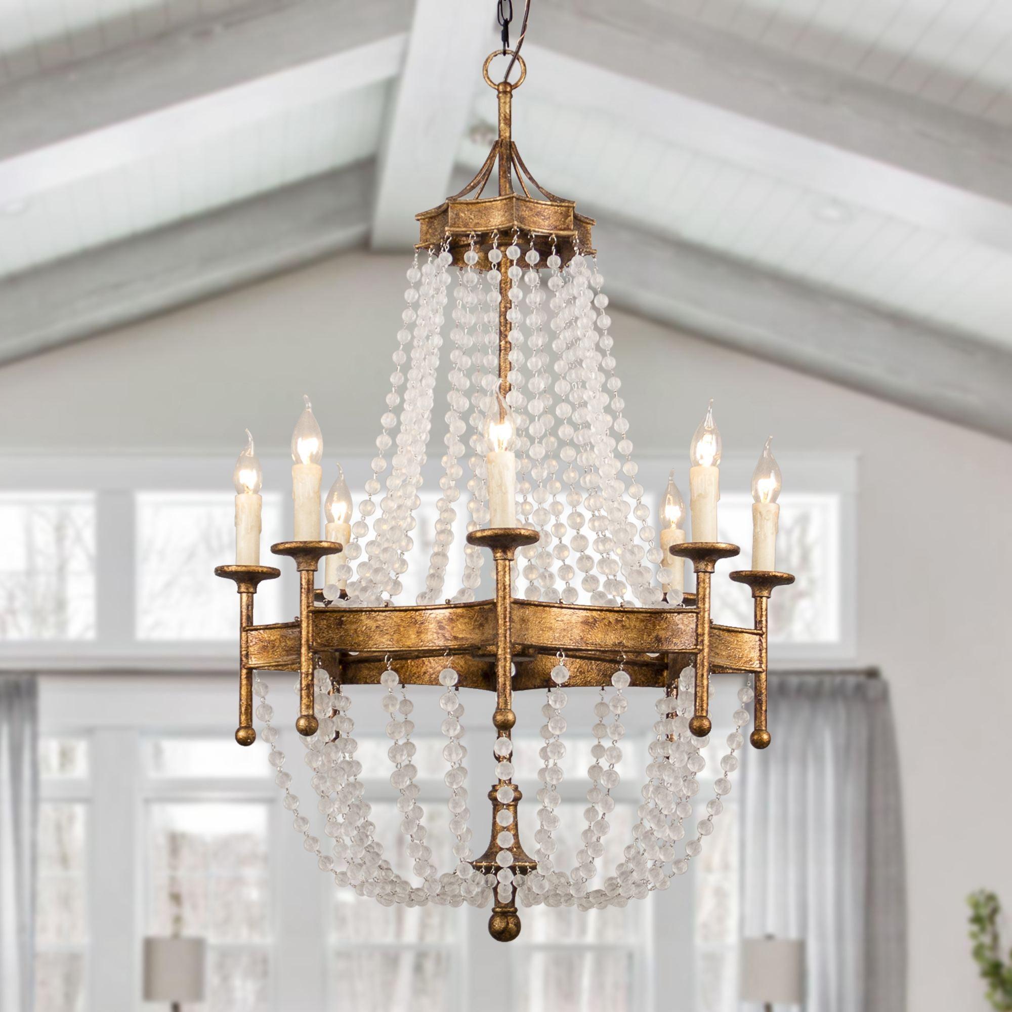 Frosted Crystal Bead Chandelier