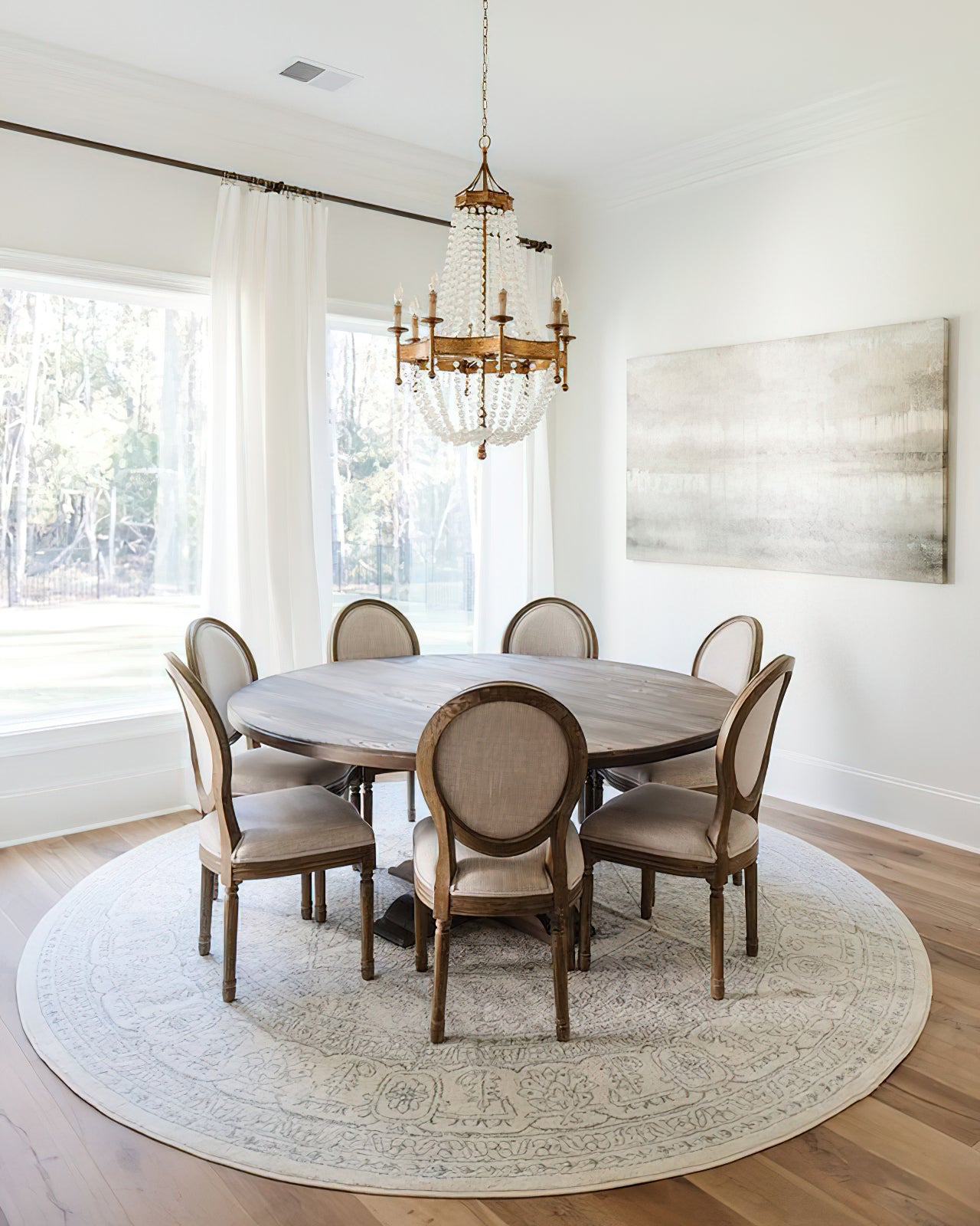 Frosted Crystal Bead Chandelier