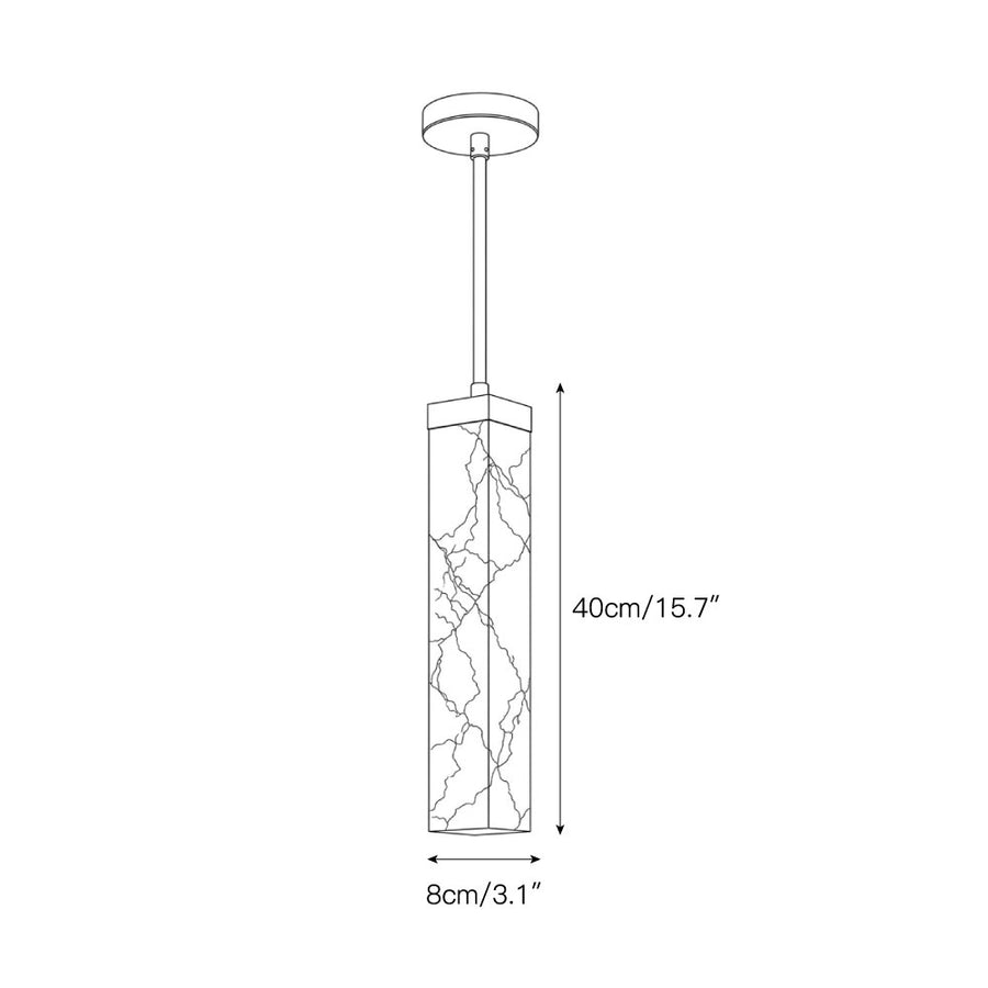 Frozen Alabaster Pendant Lamp – detail 4 — Dimension drawings 2