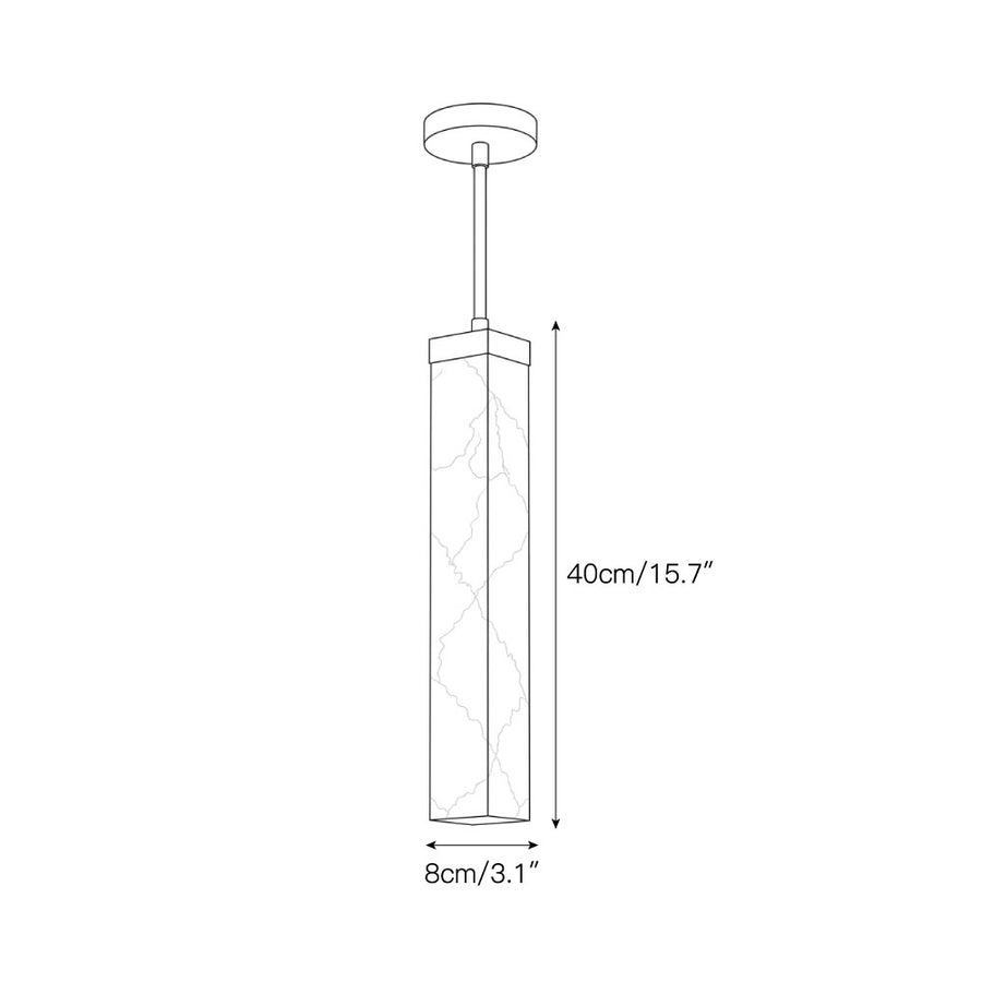 Frozen Alabaster Pendant Lamp – detail 5 — Dimension drawings 3