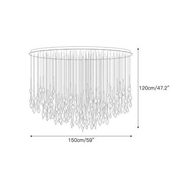 Gamalux Glass Chandelier – detail 3 — Dimension drawings 1