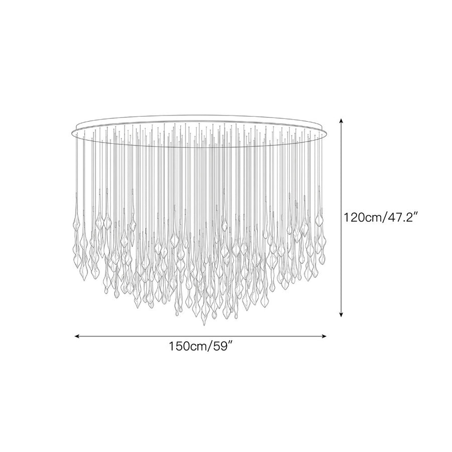 Gamalux Glass Chandelier – detail 3 — Dimension drawings 1