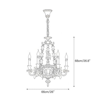 Genualdi Brass Chandelier – detail 3 — Dimension drawings 1