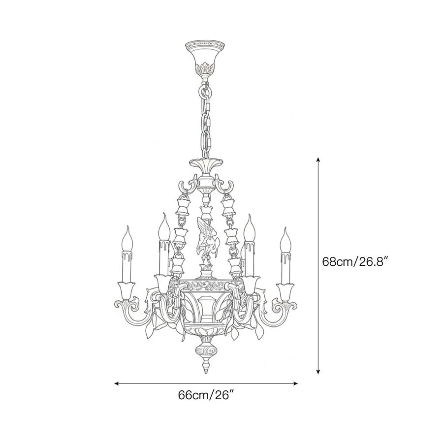 Genualdi Brass Chandelier – detail 3 — Dimension drawings 1