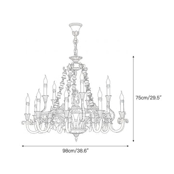 Genualdi Brass Chandelier – detail 6 — Dimension drawings 4