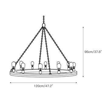 Geoffrey Wood Chandelier – detail 5 — Dimension drawings 3