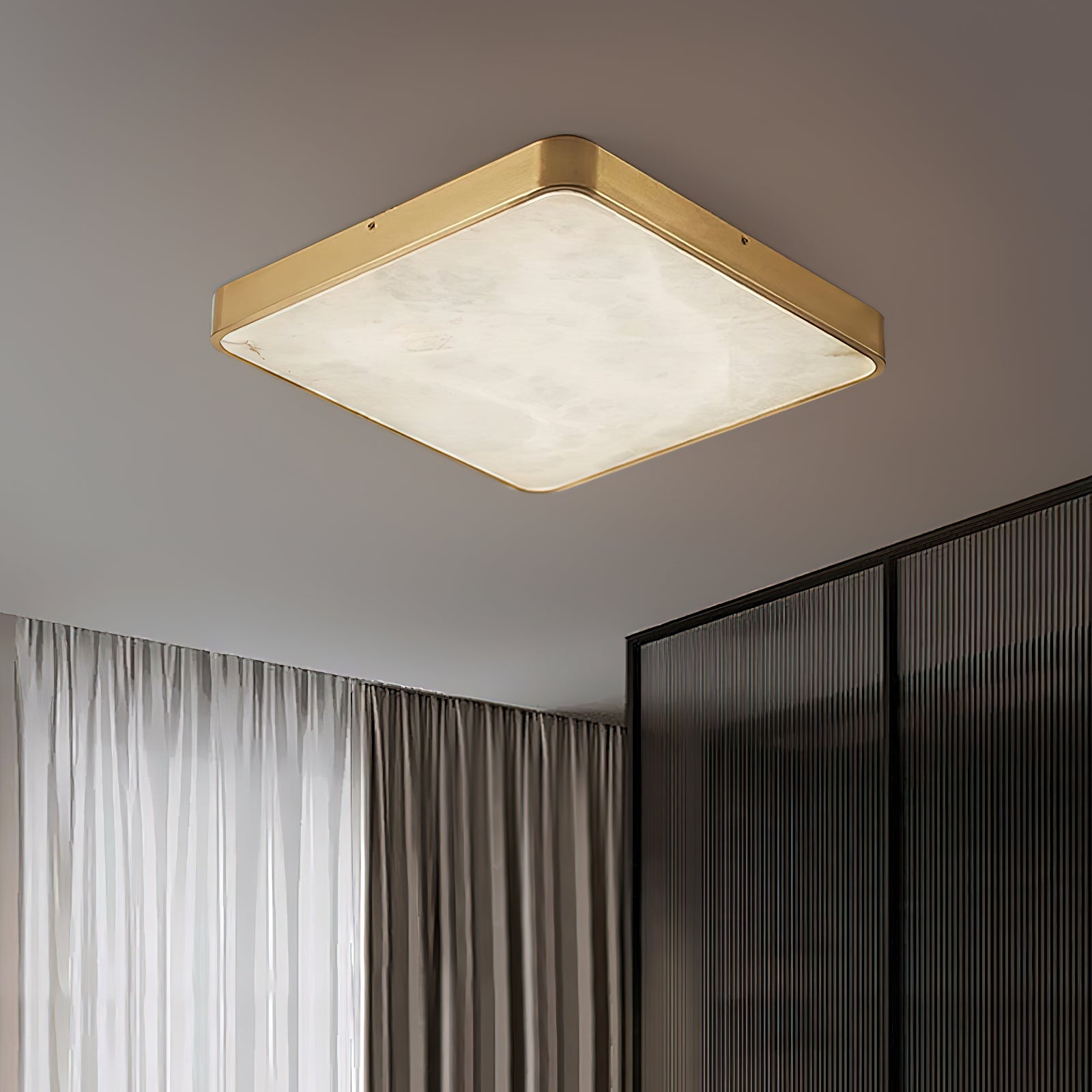 Geometric Alabaster Recessed Ceiling Light