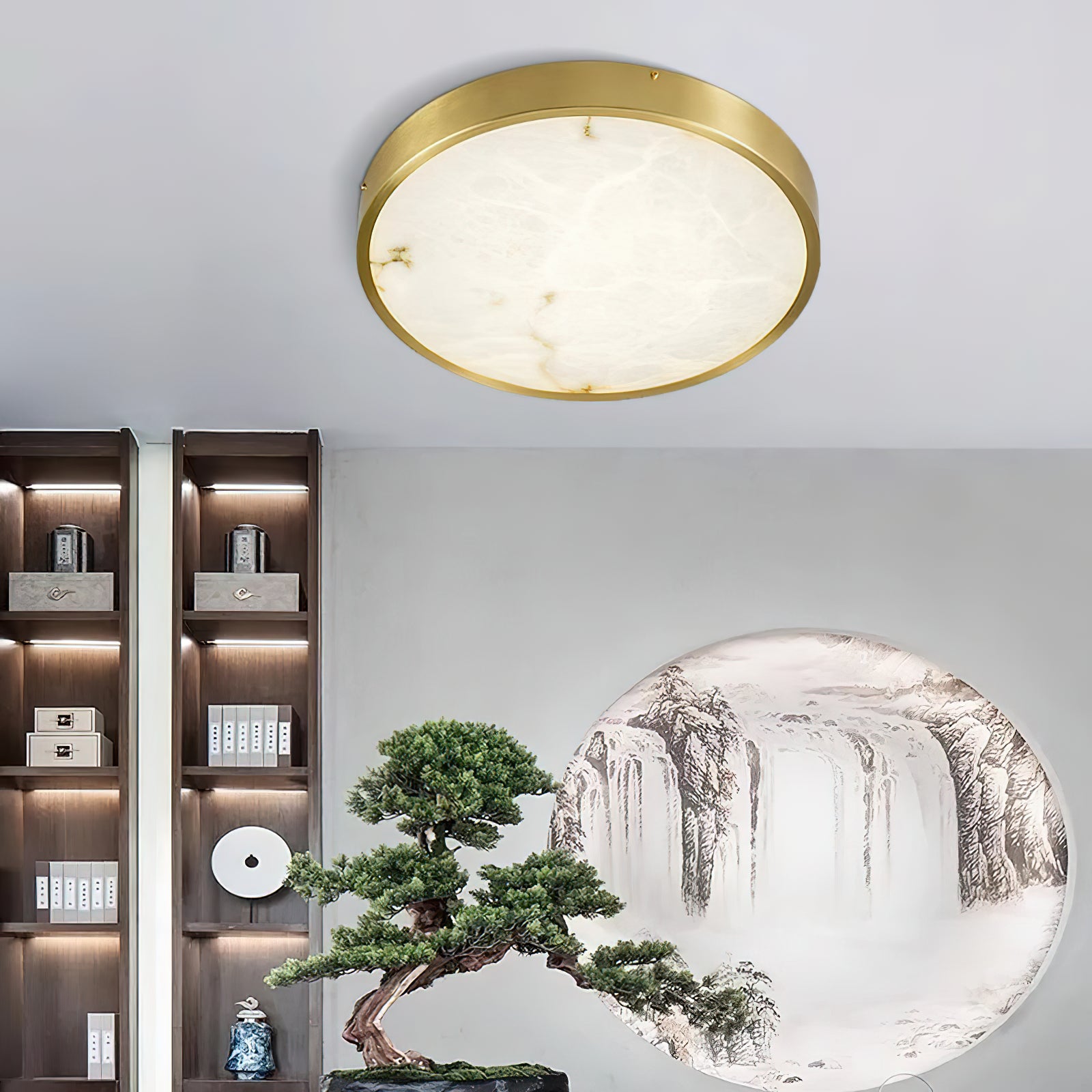 Geometric Alabaster Recessed Ceiling Light