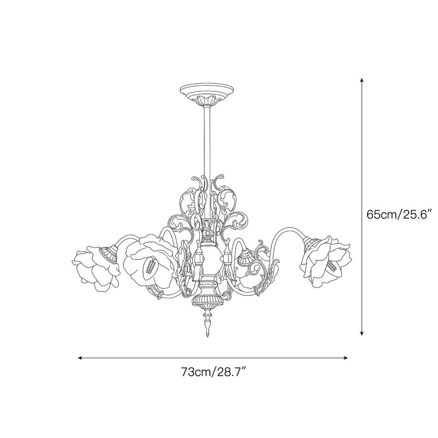 Georgian Gardens Chandelier – detail 3 — Dimension drawings 1