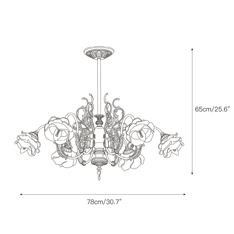 Georgian Gardens Chandelier – detail 4 — Dimension drawings 2