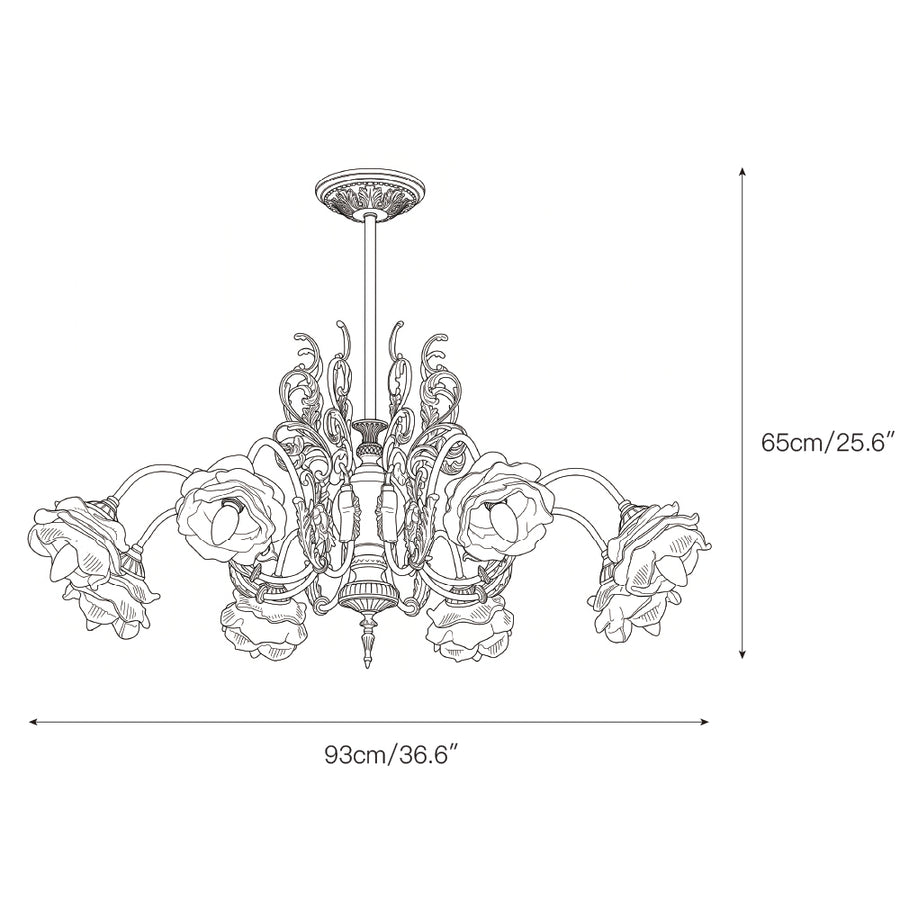 Georgian Gardens Chandelier – detail 5 — Dimension drawings 3