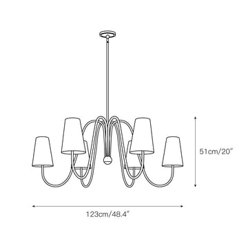 Gianna Curved Chandelier – detail 3 — Dimension drawings 1